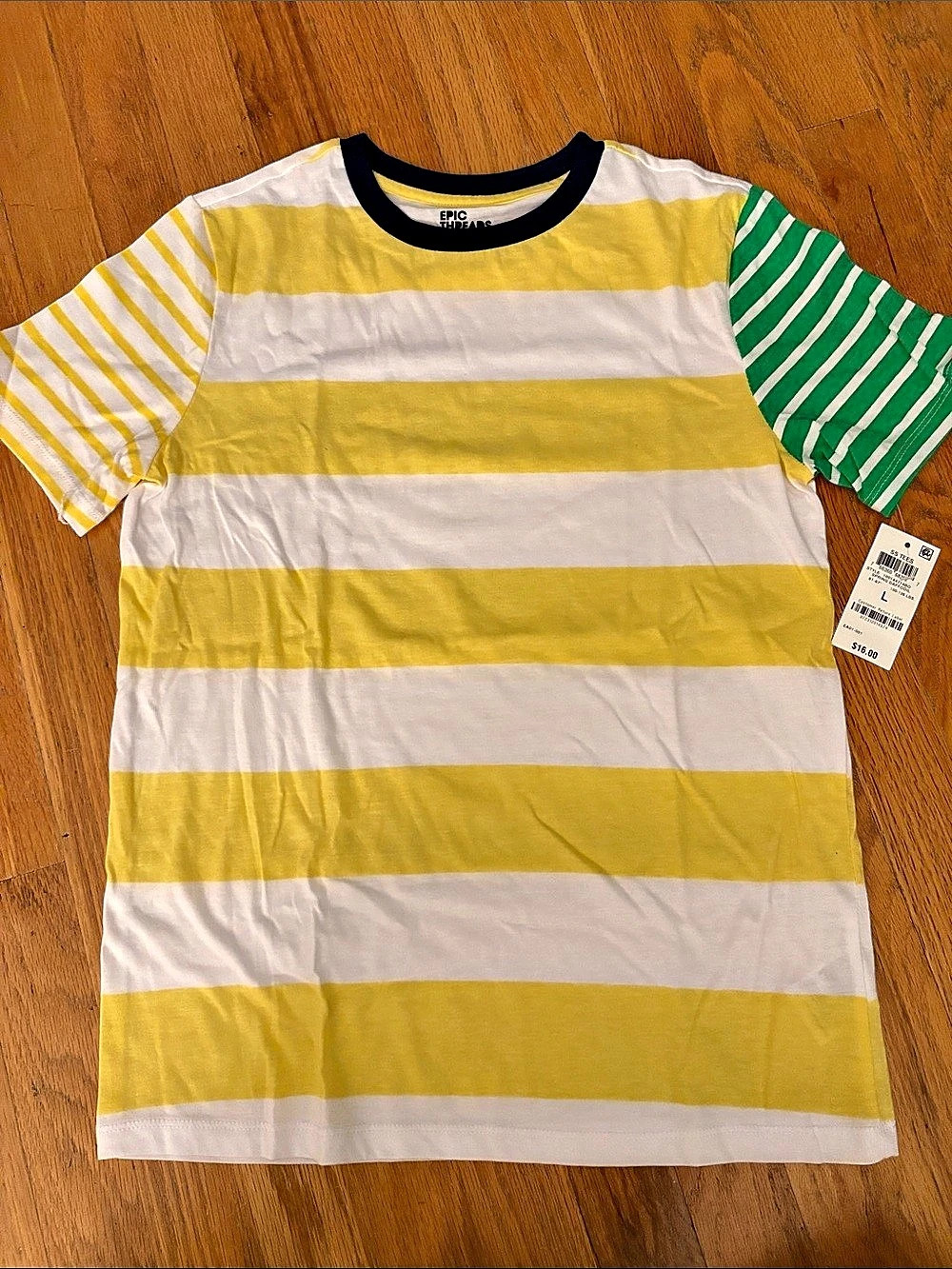 Epic Threads Boys Large Striped Color Block Tee NWT